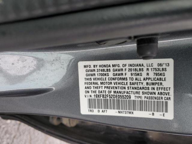 Photo 10 from auction – 2013 HONDA CIVIC LX with VIN 19XFB2F52DE055209