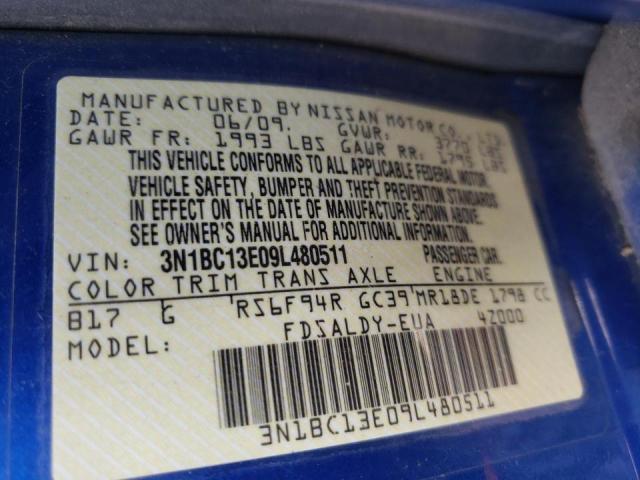 Photo 10 from auction – 2009 NISSAN VERSA with VIN 3N1BC13E09L480511