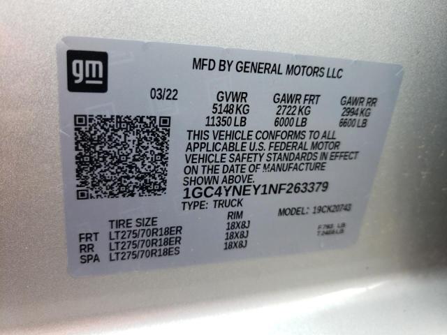 Photo 10 from auction – 2022 CHEVROLET SILVERADO with VIN 1GC4YNEY1NF263379