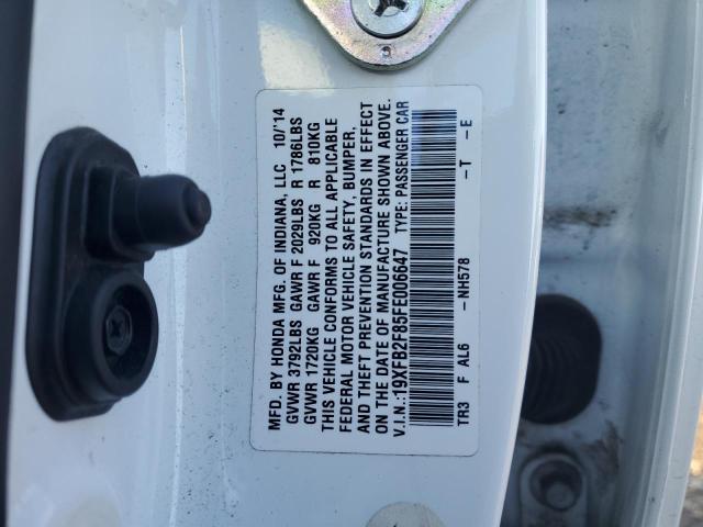 Photo 10 from auction – 2015 HONDA CIVIC EX with VIN 19XFB2F85FE006647