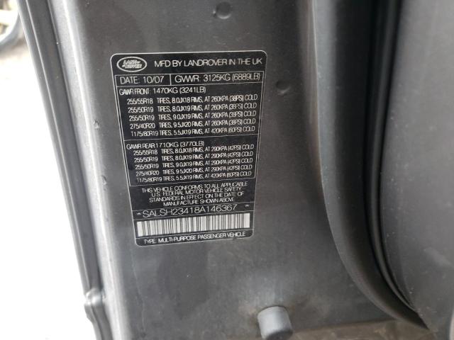 Photo 10 from auction – 2008 LAND ROVER RANGE ROVE with VIN SALSH23418A146367