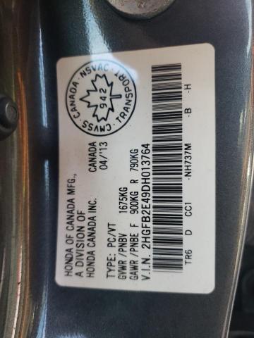 Photo 10 from auction – 2013 HONDA CIVIC LX with VIN 2HGFB2E49DH013764