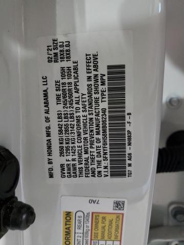 Photo 10 from auction – 2021 HONDA PILOT EXL with VIN 5FNYF6H58MB062340