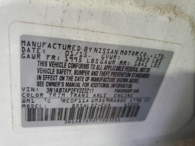 Photo 10 from auction – 2015 NISSAN SENTRA S with VIN 3N1AB7AP2FY223211