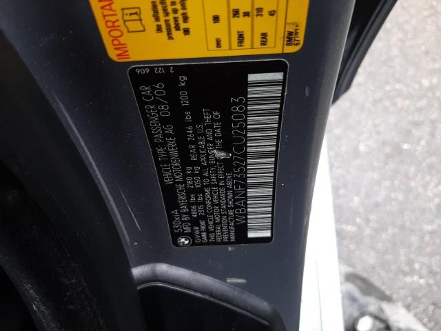 Photo 10 from auction – 2007 BMW 530 XI with VIN WBANF73527CU25083