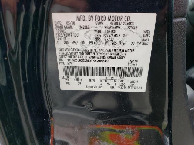 Photo 10 from auction – 2010 FORD ESCAPE LIM with VIN 1FMCU0EG8AKC95549