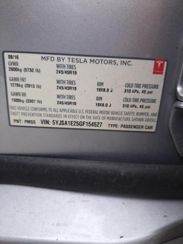 Photo 10 from auction – 2016 TESLA MODEL S with VIN 5YJSA1E25GF154527