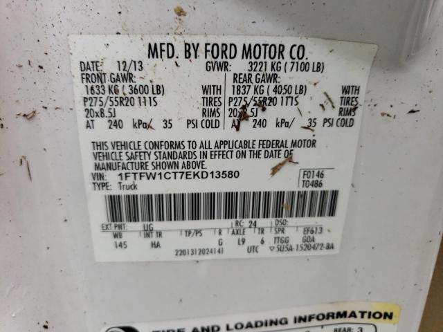 Photo 10 from auction – 2014 FORD F150 SUPER with VIN 1FTFW1CT7EKD13580