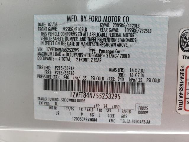 Photo 10 from auction – 2005 FORD MUSTANG with VIN 1ZVFT84N755253295