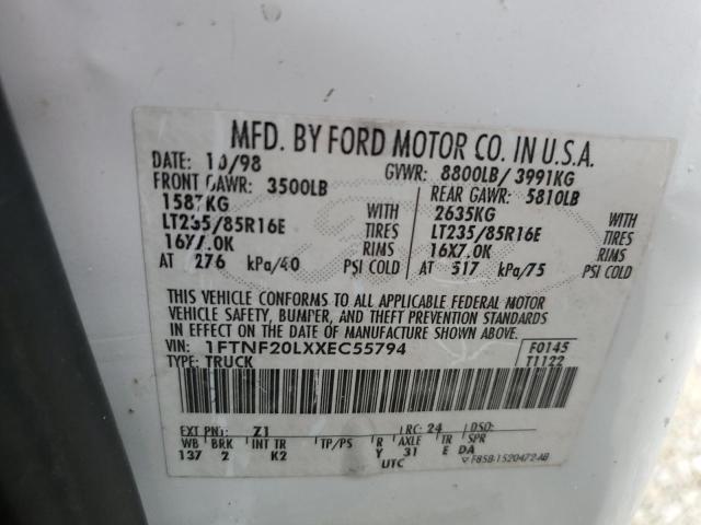 Photo 10 from auction – 1999 FORD F250 SUPER with VIN 1FTNF20LXXEC55794