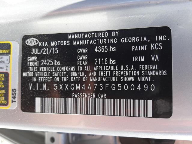 Photo 10 from auction – 2015 KIA OPTIMA LX with VIN 5XXGM4A73FG500490