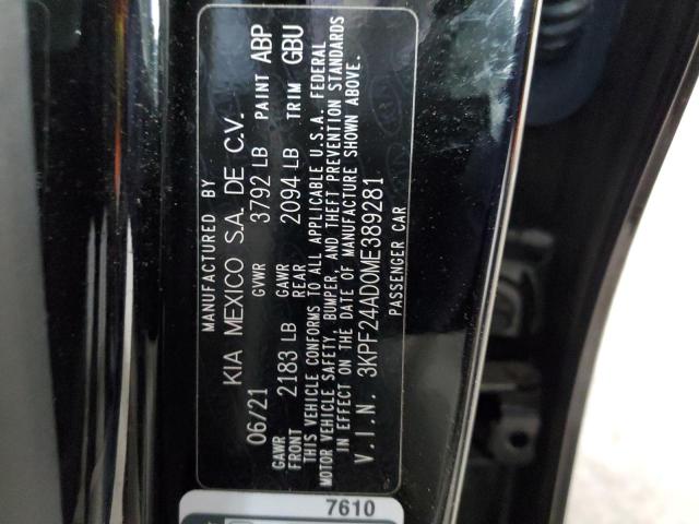 Photo 10 from auction – 2021 KIA FORTE FE with VIN 3KPF24AD0ME389281