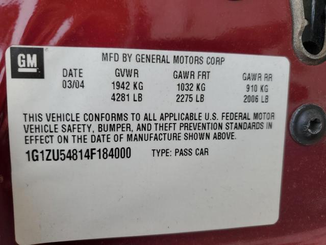 Photo 10 from auction – 2004 CHEVROLET MALIBU LT with VIN 1G1ZU54814F184000