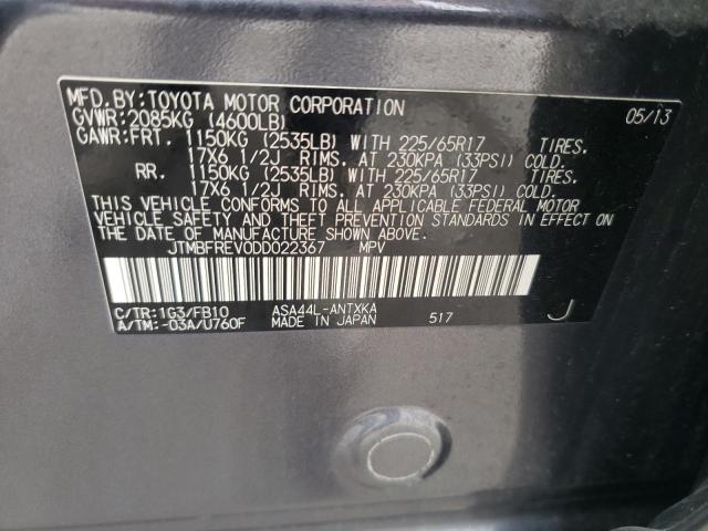 Photo 10 from auction – 2013 TOYOTA RAV4 LE with VIN JTMBFREV0DD022367