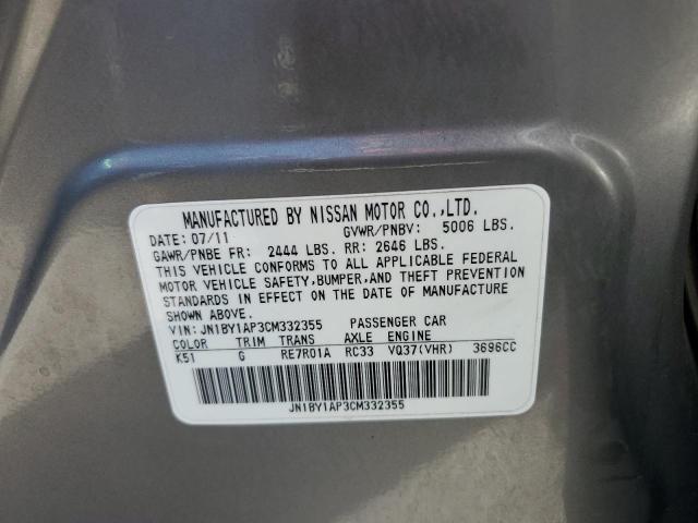 Photo 10 from auction – 2012 INFINITI M37 with VIN JN1BY1AP3CM332355