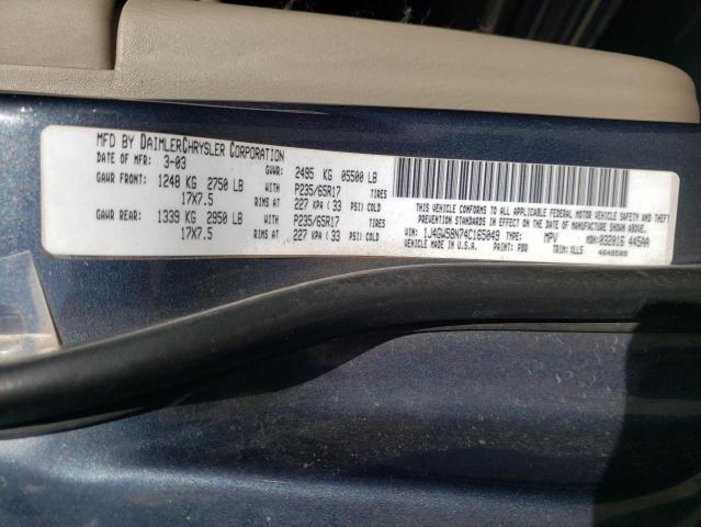 Photo 10 from auction – 2004 JEEP GRAND CHER with VIN 1J4GW58N74C165049