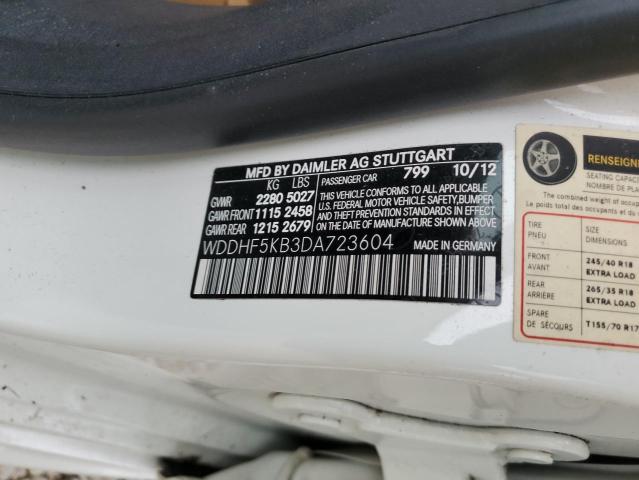 Photo 10 from auction – 2013 MERCEDES-BENZ E 350 with VIN WDDHF5KB3DA723604