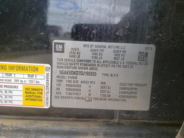 Photo 10 from auction – 2013 BUICK ENCLAVE with VIN 5GAKVDKD7DJ189393