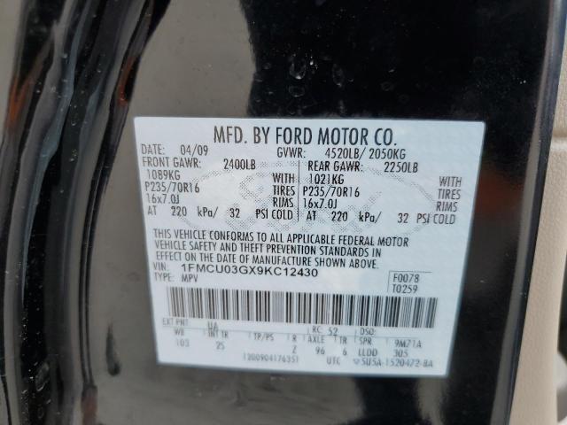 Photo 10 from auction – 2009 FORD ESCAPE XLT with VIN 1FMCU03GX9KC12430