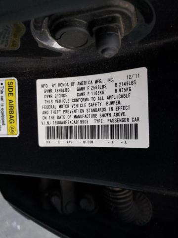 Photo 10 from auction – 2012 ACURA TL with VIN 19UUA8F2XCA019905