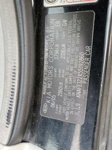 Photo 10 from auction – 2005 KIA SPECTRA LX with VIN KNAFE122X55192860