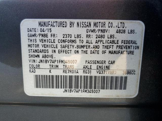 Photo 10 from auction – 2015 INFINITI Q50 BASE with VIN JN1BV7AP1FM345007