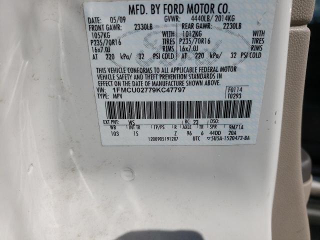 Photo 10 from auction – 2009 FORD ESCAPE XLS with VIN 1FMCU02779KC47797