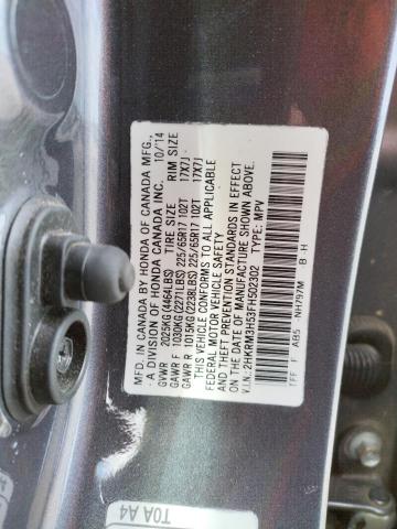 Photo 10 from auction – 2015 HONDA CR-V EX with VIN 2HKRM3H53FH502302
