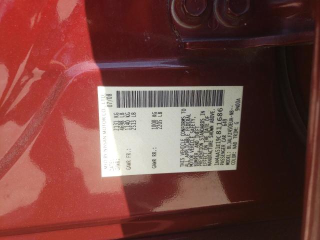 Photo 10 from auction – 2009 NISSAN MAXIMA S with VIN 1N4AA51E19C811686