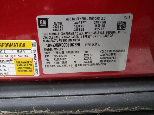 Photo 10 from auction – 2013 CHEVROLET TRAVERSE L with VIN 1GNKVGKD0DJ107320