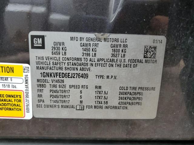 Photo 10 from auction – 2014 CHEVROLET TRAVERSE L with VIN 1GNKVFED6EJ276409