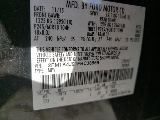 Photo 10 from auction – 2015 FORD EDGE SEL with VIN 2FMTK4J91FBC38566