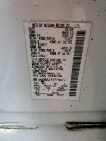 Photo 10 from auction – 2005 NISSAN ARMADA SE with VIN 5N1AA08A15N729077