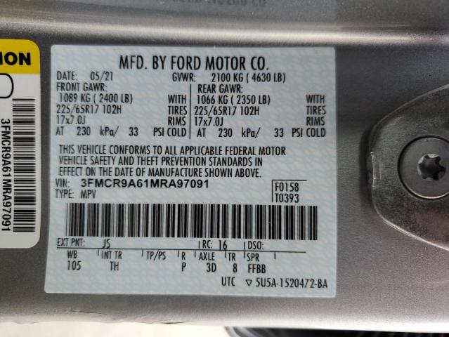 Photo 10 from auction – 2021 FORD BRONCO SPO with VIN 3FMCR9A61MRA97091