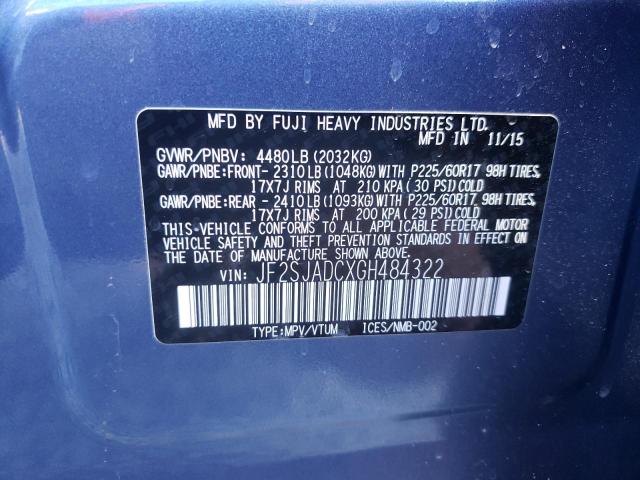 Photo 10 from auction – 2016 SUBARU FORESTER 2 with VIN JF2SJADCXGH484322