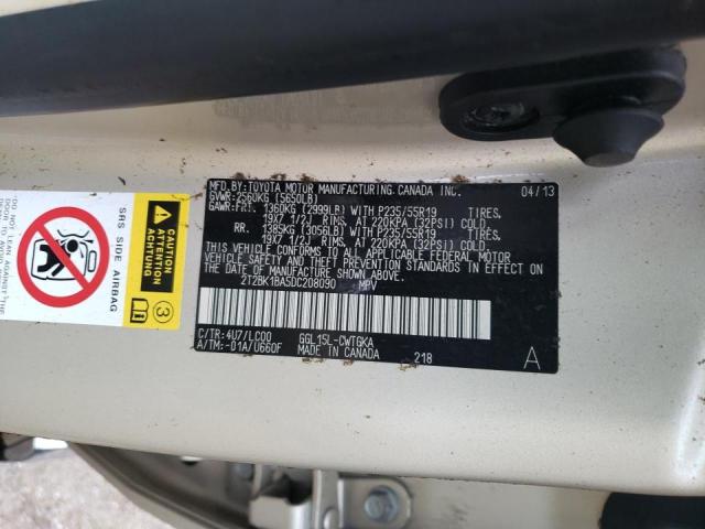 Photo 10 from auction – 2013 LEXUS RX 350 BAS with VIN 2T2BK1BA5DC208090