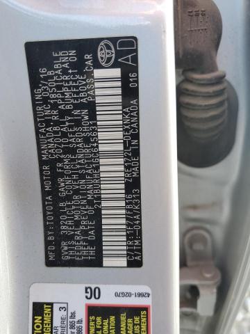 Photo 10 from auction – 2016 TOYOTA COROLLA L with VIN 2T1BURHE1GC645631