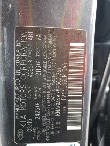 Photo 10 from auction – 2015 KIA OPTIMA LX with VIN KNAGM4A78F5621761