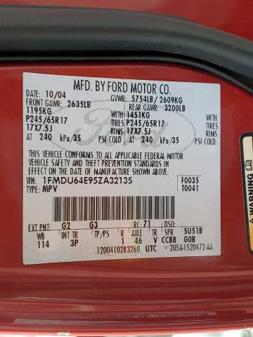 Photo 10 from auction – 2005 FORD EXPLORER E with VIN 1FMDU64E95ZA32135