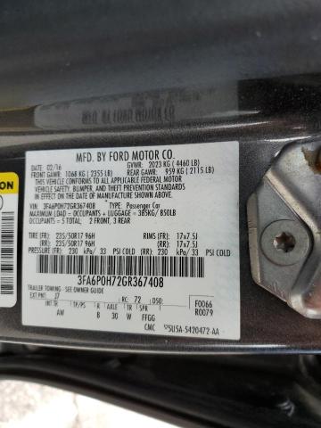 Photo 10 from auction – 2016 FORD FUSION SE with VIN 3FA6P0H72GR367408