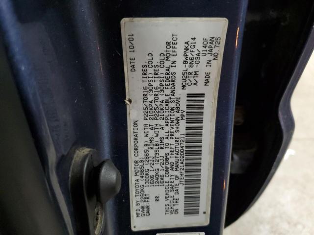 Photo 10 from auction – 2002 TOYOTA HIGHLANDER with VIN JTEHF21A020047211