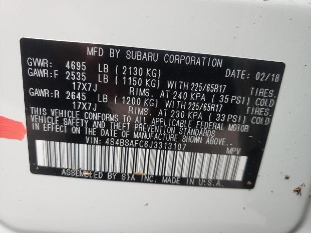 Фото 10 с аукциона – 2018 SUBARU OUTBACK 2. с VIN 4S4BSAFC6J3313107