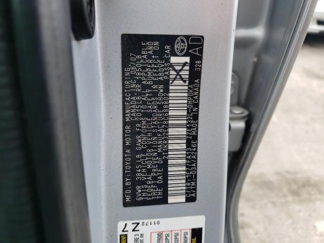 Photo 10 from auction – 2008 TOYOTA COROLLA MA with VIN 2T1KR32E78C688802