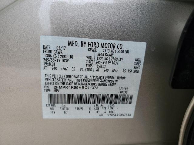 Photo 10 from auction – 2017 FORD EDGE TITAN with VIN 2FMPK4K99HBC11375