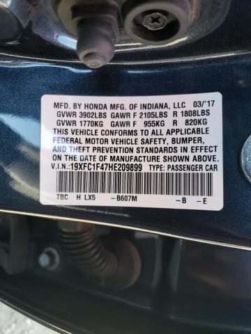 Photo 10 from auction – 2017 HONDA CIVIC EX with VIN 19XFC1F47HE209899