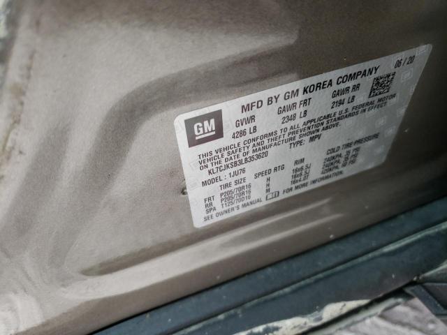 Photo 10 from auction – 2020 CHEVROLET TRAX LS with VIN KL7CJKSB3LB353620