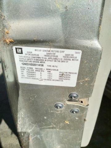 Photo 10 from auction – 2002 CHEVROLET TRAILBLAZE with VIN 1GNES16S026114196