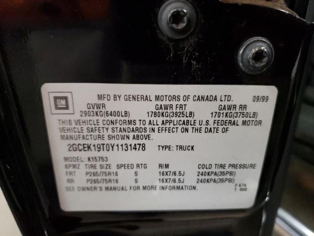 Photo 10 from auction – 2000 CHEVROLET 1500 with VIN 2GCEK19T0Y1131478