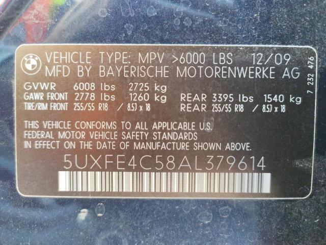 Photo 10 from auction – 2010 BMW X5 XDRIVE3 with VIN 5UXFE4C58AL379614