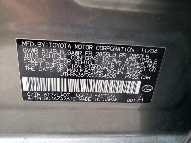 Photo 10 from auction – 2005 LEXUS LS 430 with VIN JTHBN36FX55004508